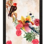 Colorful Birds Sitting on Tree Branch Satin Matt Texture UV Art Painting