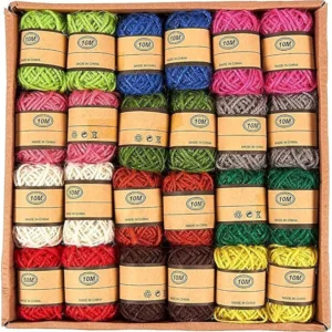 Multicolor, Natural Colourful Jute Twine Rope for Crafting