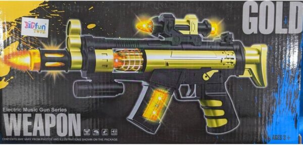 Electric Music Gun Series Weapon – Flashing Lights and Sound Effects Toy for Kids