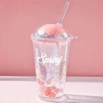 Pink glass tumbler with sipper