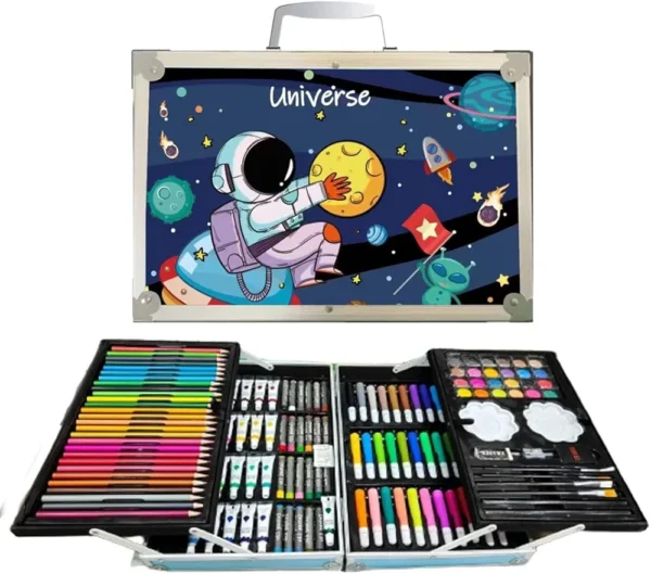 145 Pieces Art Set for Kids, Storage Case, Art and Craft Supplies Kit for Drawing and Painting with Oil Pastel, Water Color, Color Pencils, Sketch Pen - Image 2
