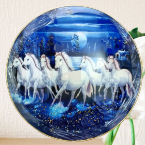 7 Horses Realistic Painting With Frame For Wall Vastu | Seven Running Horse Painting For Wall Decor Living Room Decoration