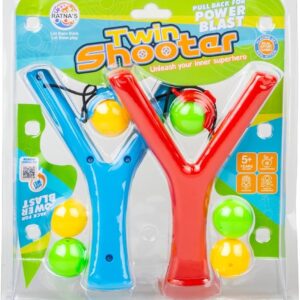 Ratna's Twin Shooter with 2 Slingshot Catapult & 6 Plastic Balls