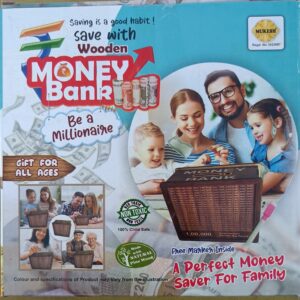 Money Bank Save with wooden money bank
