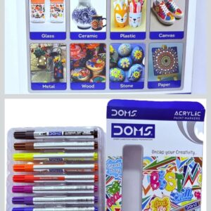 Doms Acrylic Paint Marker- 12 Shades and 24 shades | Soft Bullet Tip| Bright & Rich Colours