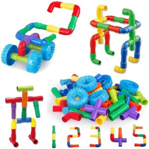 Colorful Creative Pipe Puzzle Building Blocks for Kids/Pipe Puzzle Building (Multi Colored), 50 Pcs