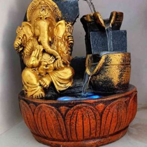Golden Ganesha Fountain waterfall with moving Crysta Ball