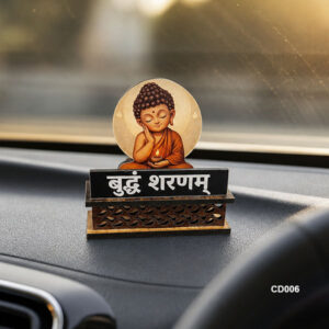 Car Dashboard Decore Two Side Printed Lord Budhha Car Dash Idols size: 4x3inch