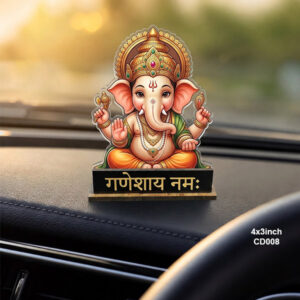 Car Dashboard Decore Two Side Printed Ganeshji Car Dash Idols size: 4x3inch