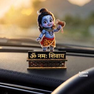 Car Dashboard Decore Two Side Printed Cute baby Shiva Car Dash Idols size: 4x3inch