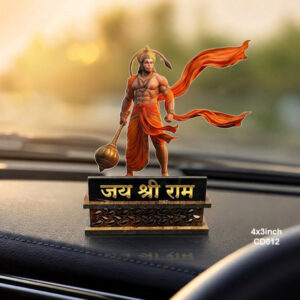Car Dashboard Decore Two Side Printed Hanumanji JayshreeRam Car Dash Idols size: 4x3inch