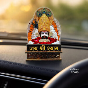 Car Dashboard Decore Two Side Printed Shri Khatu Shyam Ji Car Dash Idols size: 4x3inch