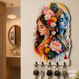 Radha-Krishna Key Holder size: 6x8inch