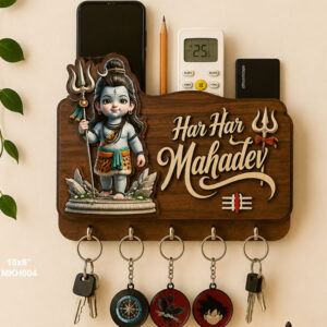 Baby Shiva Printed Mobile Key Holders Wooden size: 9x6inch