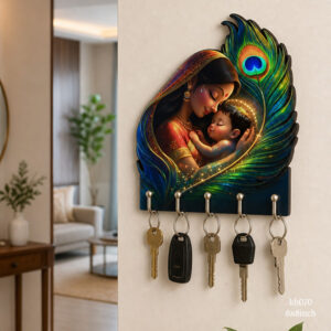 Krishna with yashodaji Key Holder size: 6x8inch