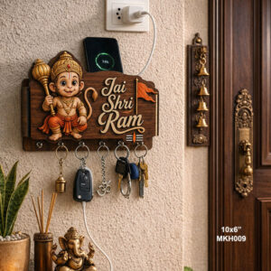 Baby Hanumanji Printed Mobile Key Holders Wooden size: 9x6inch